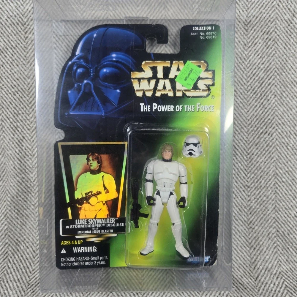 1996 Star Wars POTF Luke Skywalker Stormtrooper Disguise Freeze Frame Green Card